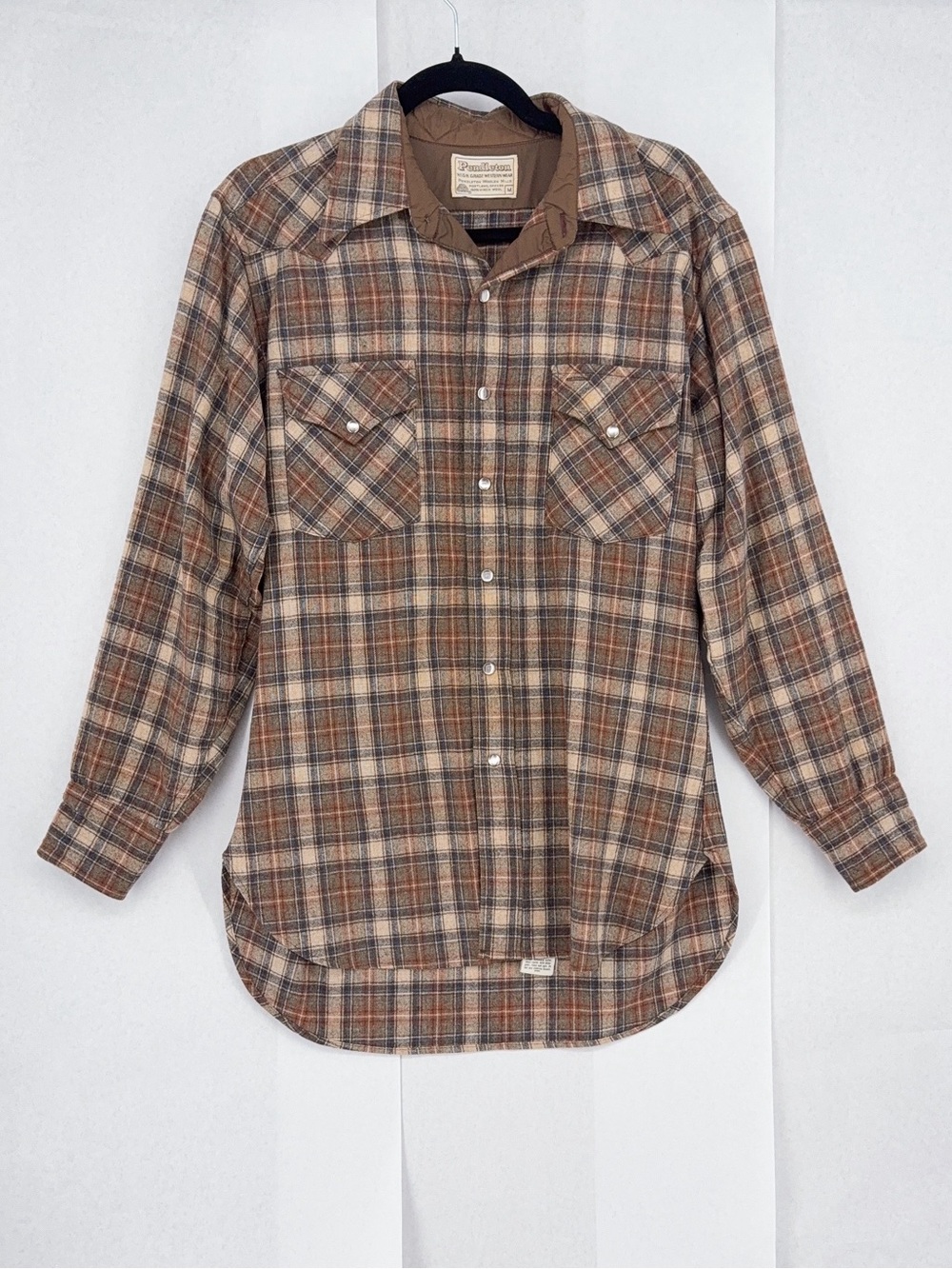 Vintage Pendleton High Grade Western Wear Pearl Button Snap Wool Shirt Men's m